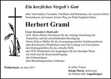 Traueranzeige Herbert Graml