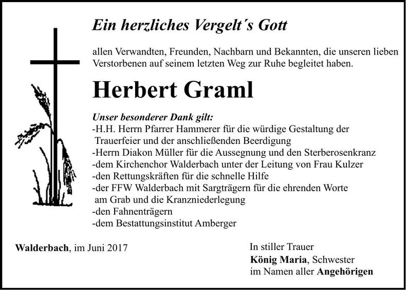 Traueranzeige Herbert Graml
