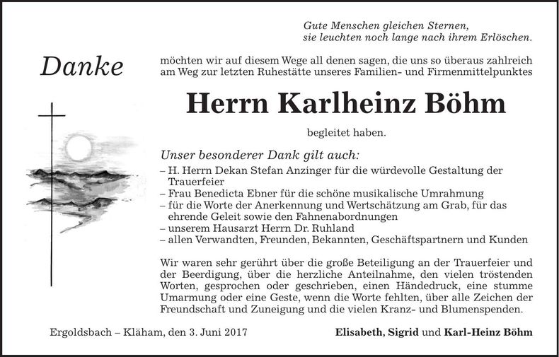 Traueranzeige Karlheinz Böhm