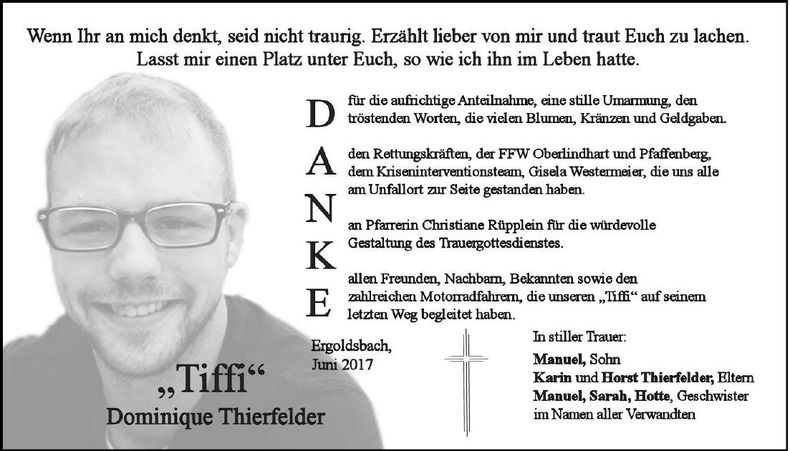 Traueranzeige Dominique Thierfelder