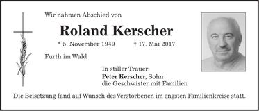 Traueranzeige Roland Kerscher