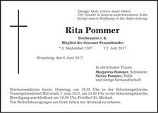 Traueranzeige Rita Pommer