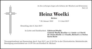 Traueranzeige Heinz Woelki