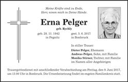 Traueranzeige Erna Pelger