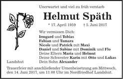 Traueranzeige Helmut Späth