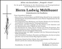 Traueranzeige Ludwig Mühlbauer