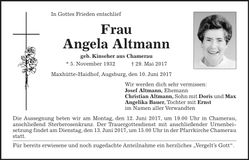 Traueranzeige Angela Altmann