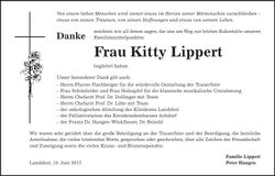 Traueranzeige Kitty Lippert