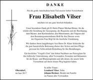 Traueranzeige Elisabeth Vilser