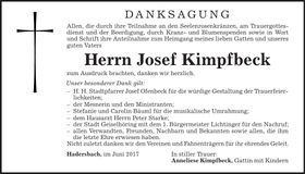 Traueranzeige Josef Kimpfbeck