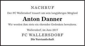 Traueranzeige Anton Danner