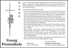 Traueranzeige Georg Frauenholz