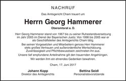 Traueranzeige Georg Hammerer