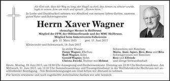 Traueranzeige Rudolf Wagner