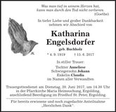 Traueranzeige Katharina Engelsdorfer