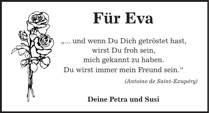 Traueranzeige Eva Rosenberg-Khan