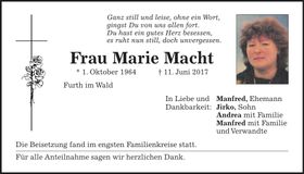 Traueranzeige Marie Macht