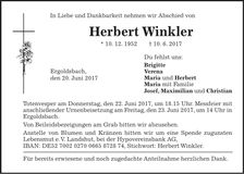 Traueranzeige Herbert Winkler