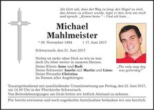Traueranzeige Michael Mahlmeister