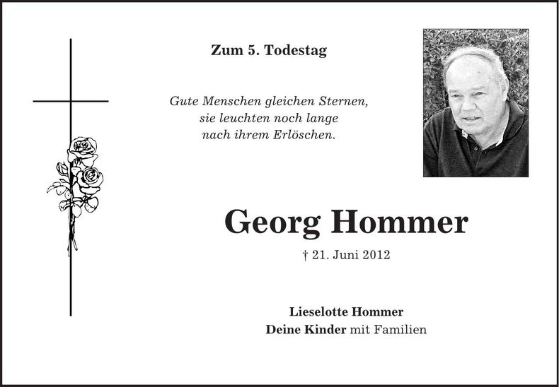 Traueranzeige Georg Hommer