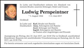 Traueranzeige Ludwig Pernpeintner