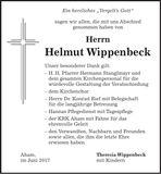 Traueranzeige Helmut Wippenbeck