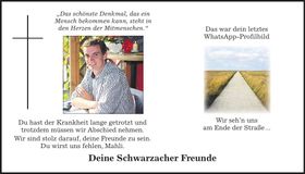 Traueranzeige Michael Mahlmeister