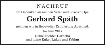 Traueranzeige Georg Späth