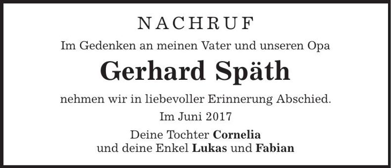Traueranzeige Georg Späth