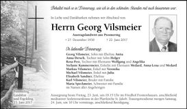 Traueranzeige Georg Vilsmeier