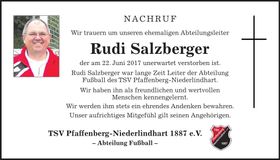 Traueranzeige Rudolf Salzberger