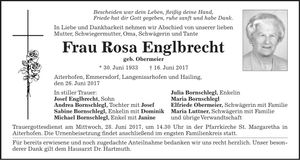Traueranzeige Rosa Englbrecht
