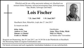 Traueranzeige Lois Fischer