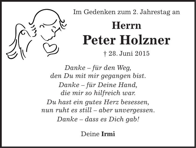 Traueranzeige Peter Holzner