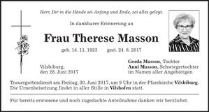Traueranzeige Therese Masson