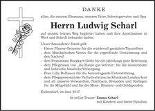 Traueranzeige Ludwig Scharl