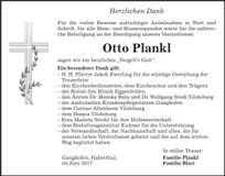 Traueranzeige Otto Plankl