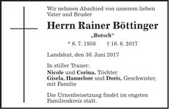 Traueranzeige Rainer Böttinger
