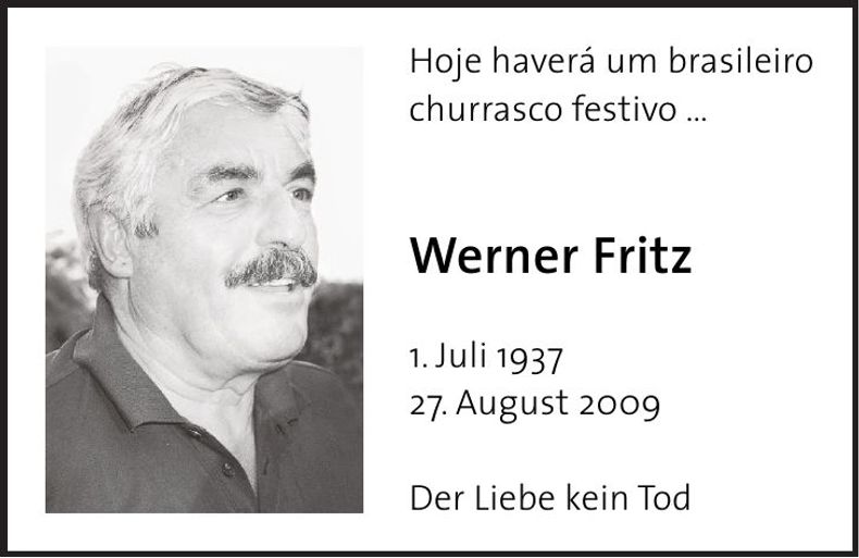 Traueranzeige Werner Fritz