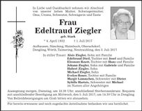 Traueranzeige Edeltraud Ziegler