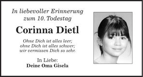 Traueranzeige Corinna Dietl