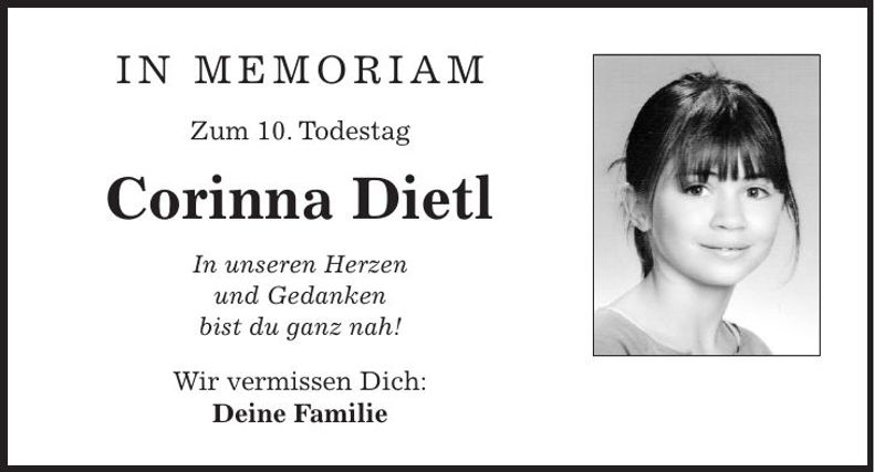 Traueranzeige Corinna Dietl