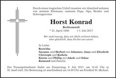 Traueranzeige Horst Konrad