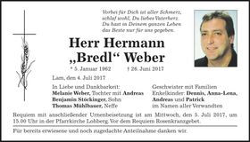 Traueranzeige Hermann Weber