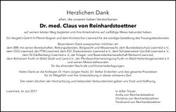 Traueranzeige Claus Von Reinhardstoettner