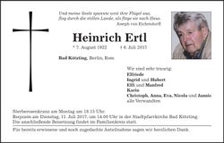 Traueranzeige Heinrich Ertl