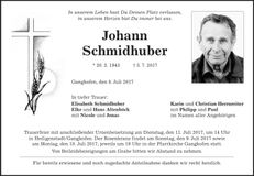 Traueranzeige Johann Schmidbauer