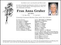 Traueranzeige Anna Gruber