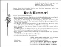 Traueranzeige Ruth Hammerl