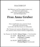Traueranzeige Anna Gruber